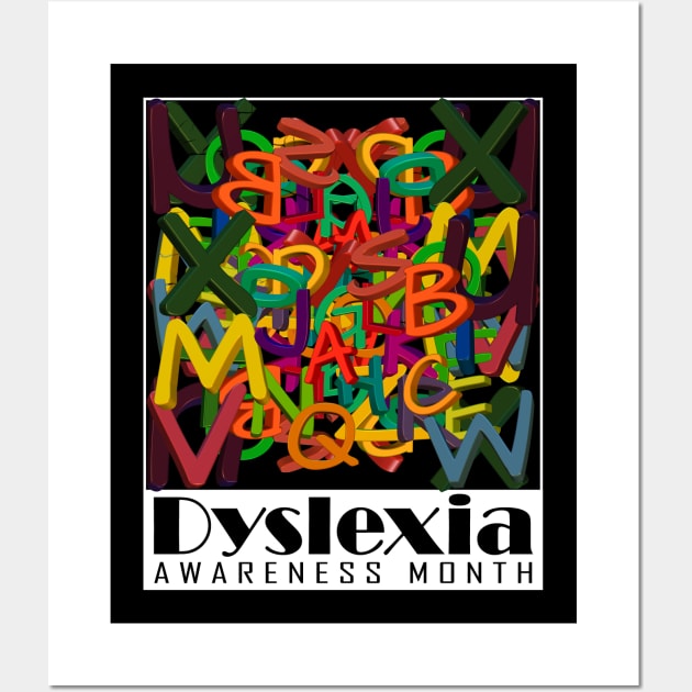 Dyslexia Awareness Month 3D Mixed Letters Wall Art by Horisondesignz